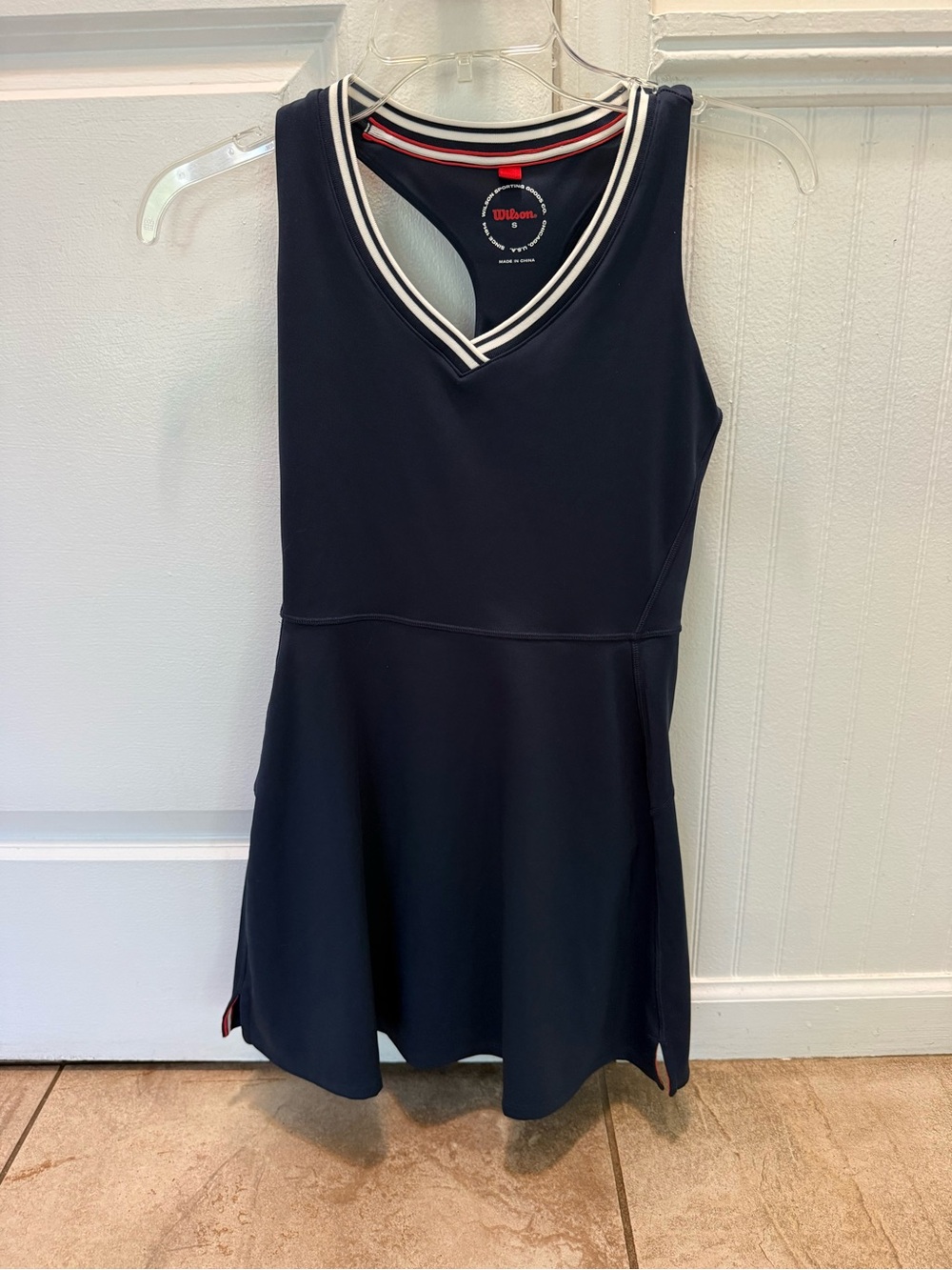 Wilson Navy Tennis Dress with White and Red Trim